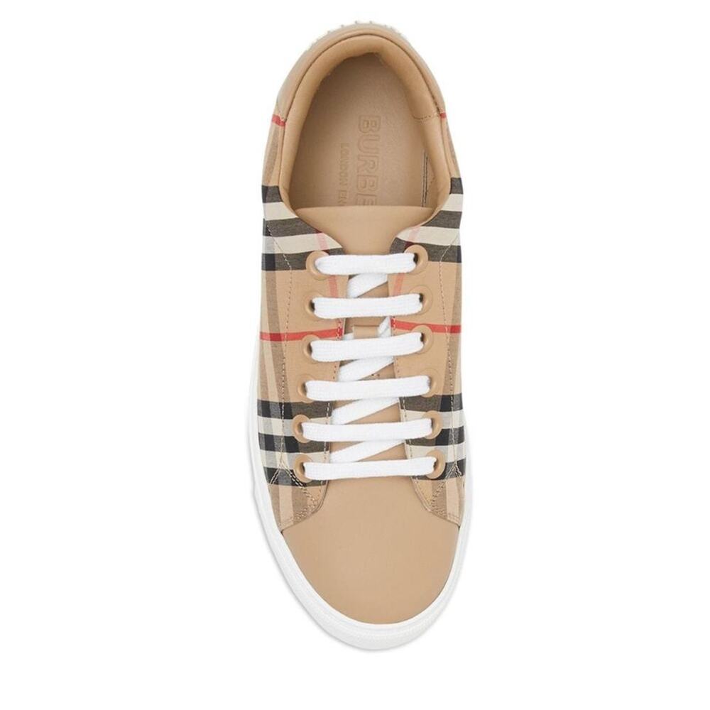 BURBERRY check lace up sneakers - Picture 4 of 4